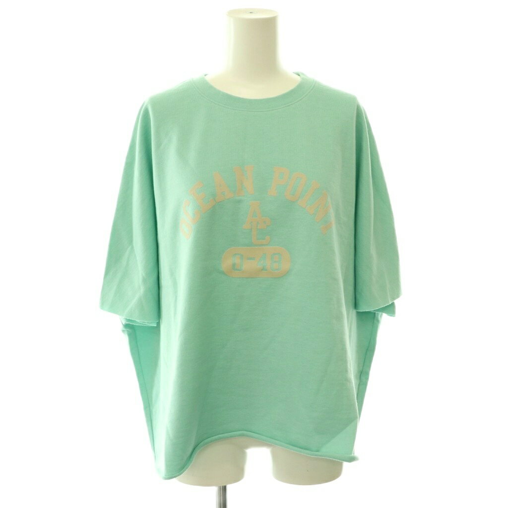 未使用品 アメリカーナ AMERICANA LAppartement 26SS Short Sleeve Cut Off Sweat スウェット トレーナー カットオフ F ミントグリーン グレージュ /ES ■OS レディース  260616
