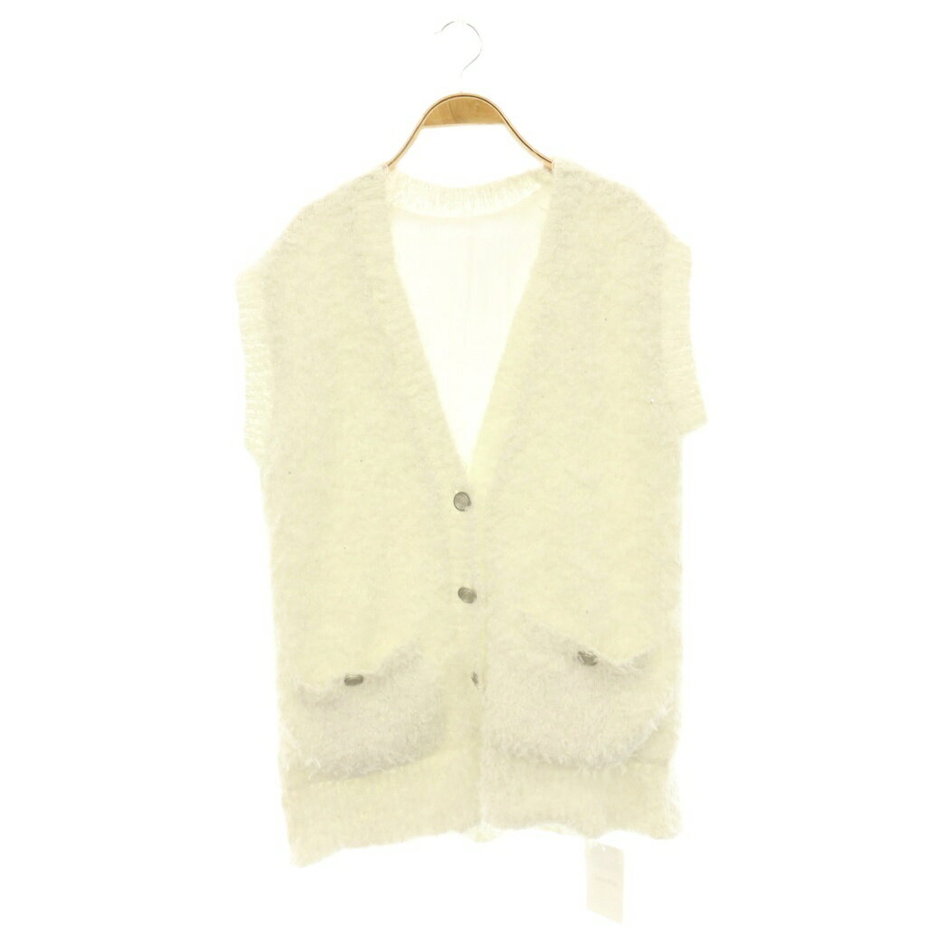 未使用品 ジプソフィア Gypsohila Sugar Gillet ベスト ジレ ラメ チュール F オフホワイト /CX ■OS レディース  260617