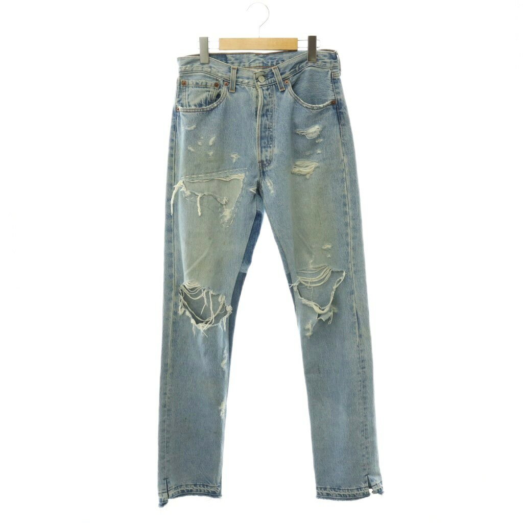 [Used] READYMADE VINTAGE 501 RE JEANS, distressed vintage 501 denim jeans, button fly, random, light blue /HS ■OS Women's [Vector Used Clothing] 260623