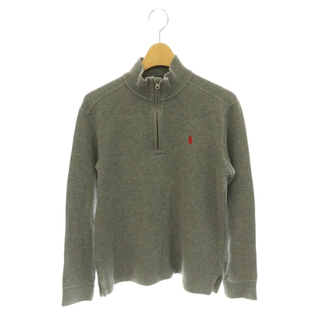 【中古】ポロ ラルフローレン POLO RALPH LAUREN ニット セーター ハーフジップ 長袖 M グレー /HK ■OS ■MA キッズ 【ベクトル 古着】 260714