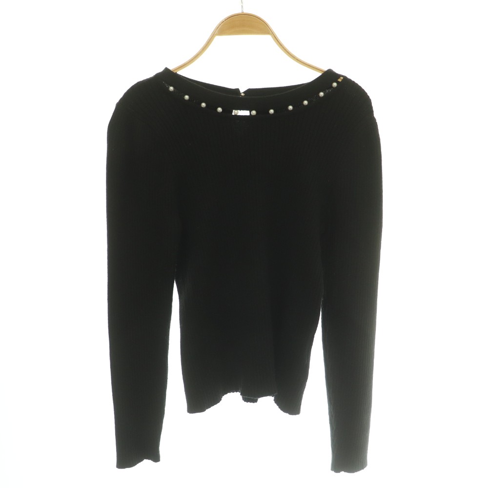 プロポーション ボディドレッシング PROPORTION BODY DRESSING パールネックリブニット セーター S 黒 ブラック /SS ■OS レディース  260705