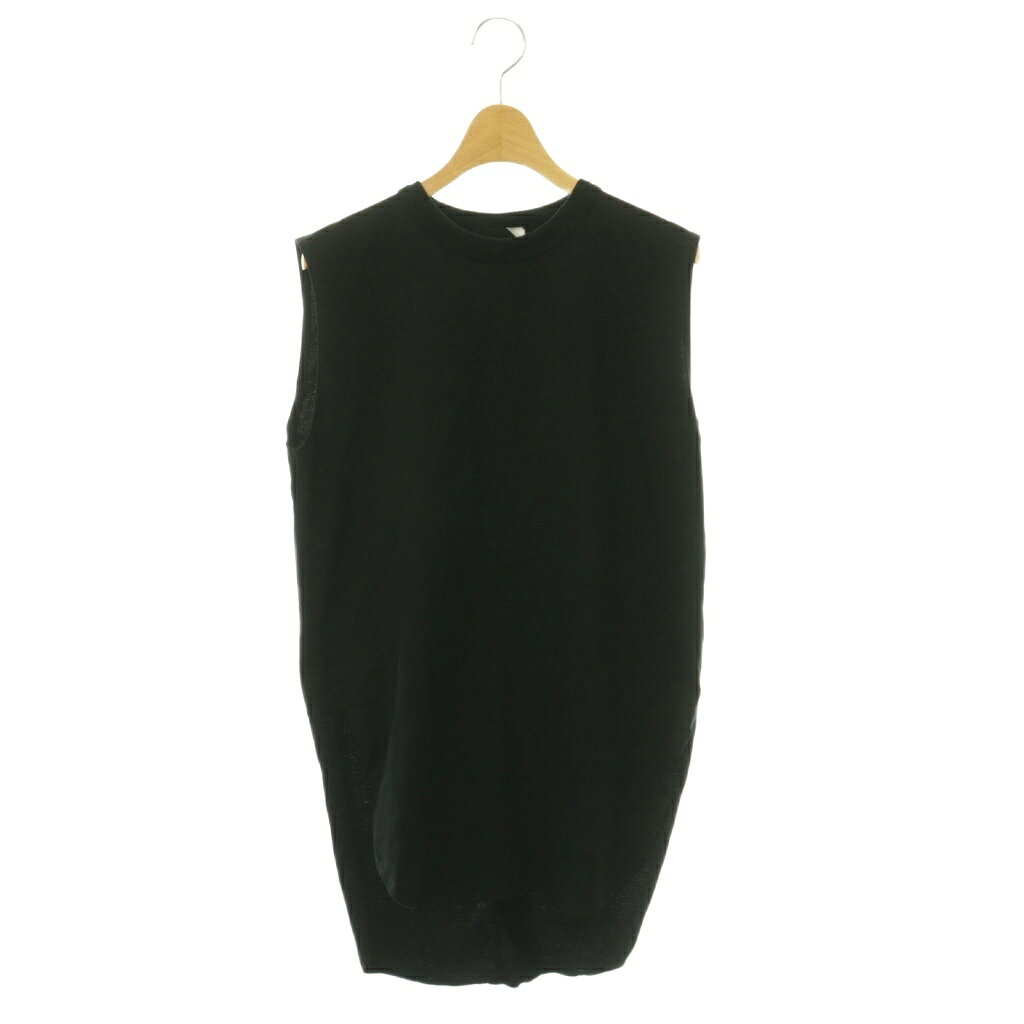 エイトン ATON SUVIN AIR SPINNING ROUND HEM TANK TOP トップス ラウンドヘムタンクトップ チュニック丈 02 ブラック /ES ■OS レディース  260707