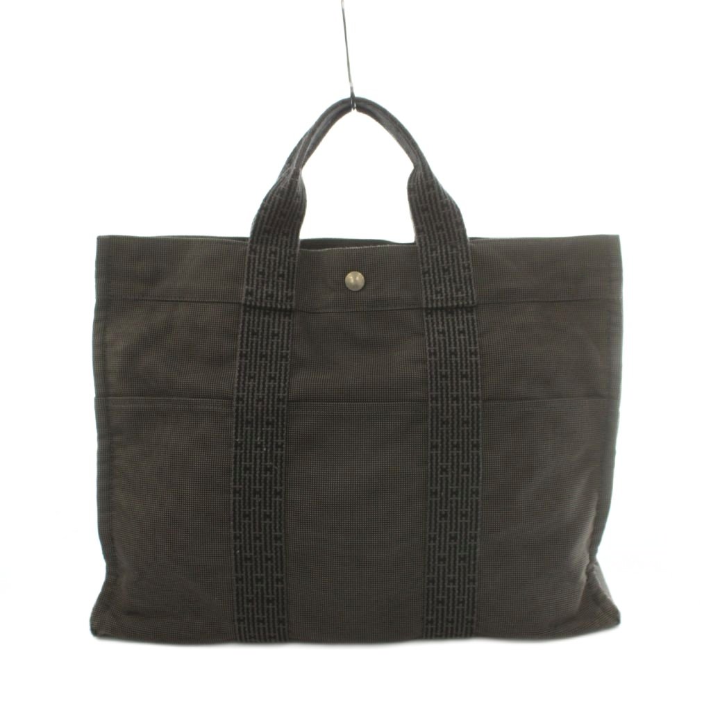 【中古】エルメス HERMES エールライン MM トートバッグ キャンバス ダークグレー /MI ■OS ■OH メンズ 【ベクトル 古着】 260715
