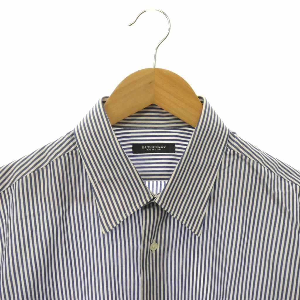 中古 バーバリー ロンドン BURBERRY LONDON ストライプ シャツ コットン 長袖 紺 ネイビー 白 ホワイト HS vectorpremium-19280467 ブランド古着ベクトルプレミアム店 サンプル画像3