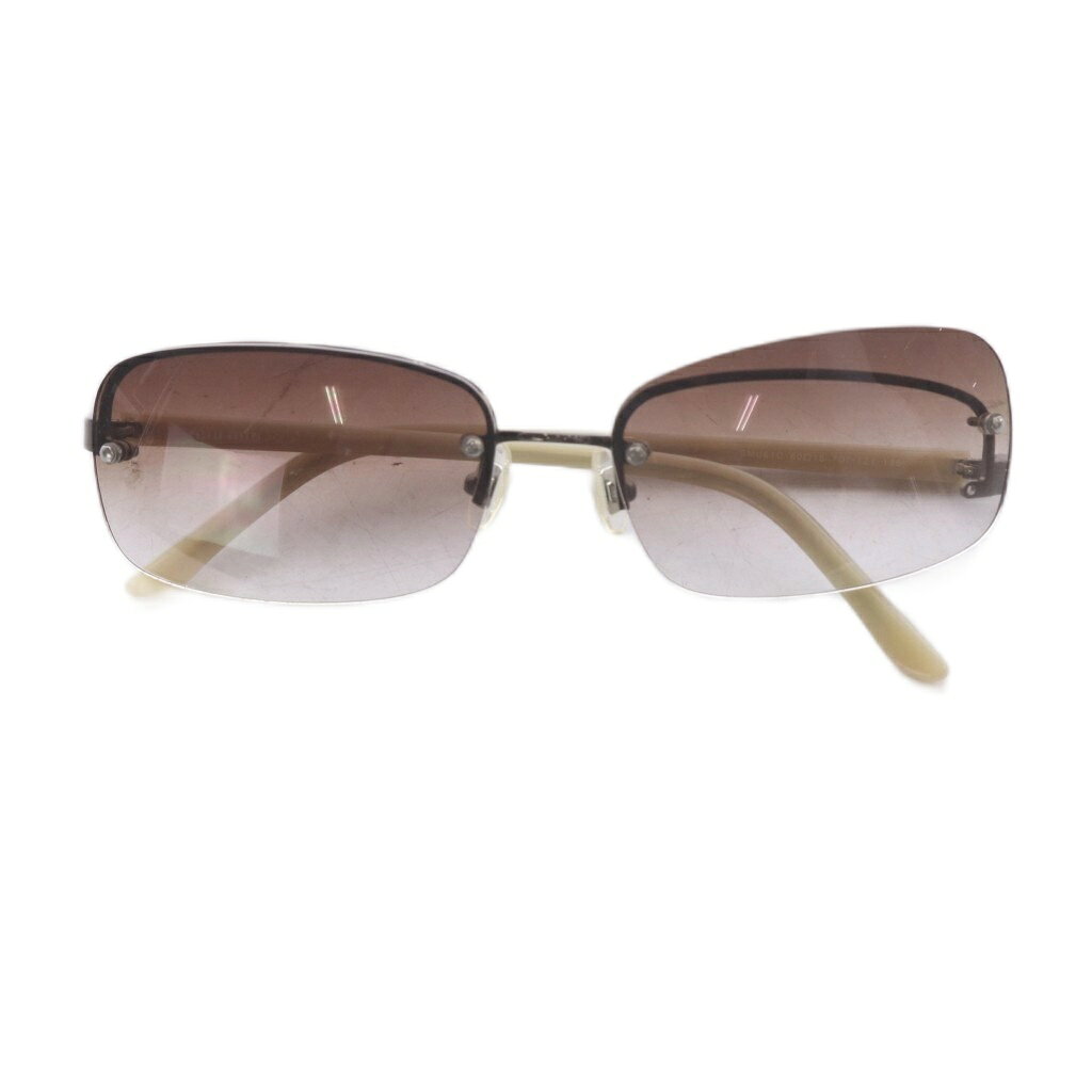 【中古】ミュウミュウ miumiu リムレス サングラス グラデーションレンズ 60□16 135 茶 ブラウン ベージュ SMU61G /RI ■OS ■OH レディース 【ベクトル 古着】 260819