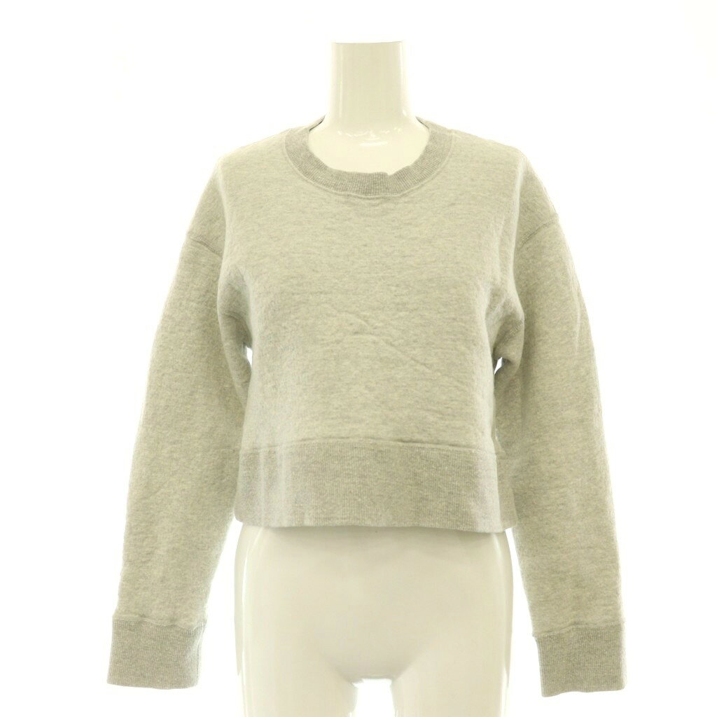 【中古】プラージュ Plage 【R'IAM】CROPPEDスウェット トレーナー ウール混 裏起毛 長袖 グレー /HS ■OS レディース 【ベクトル 古着】 260805