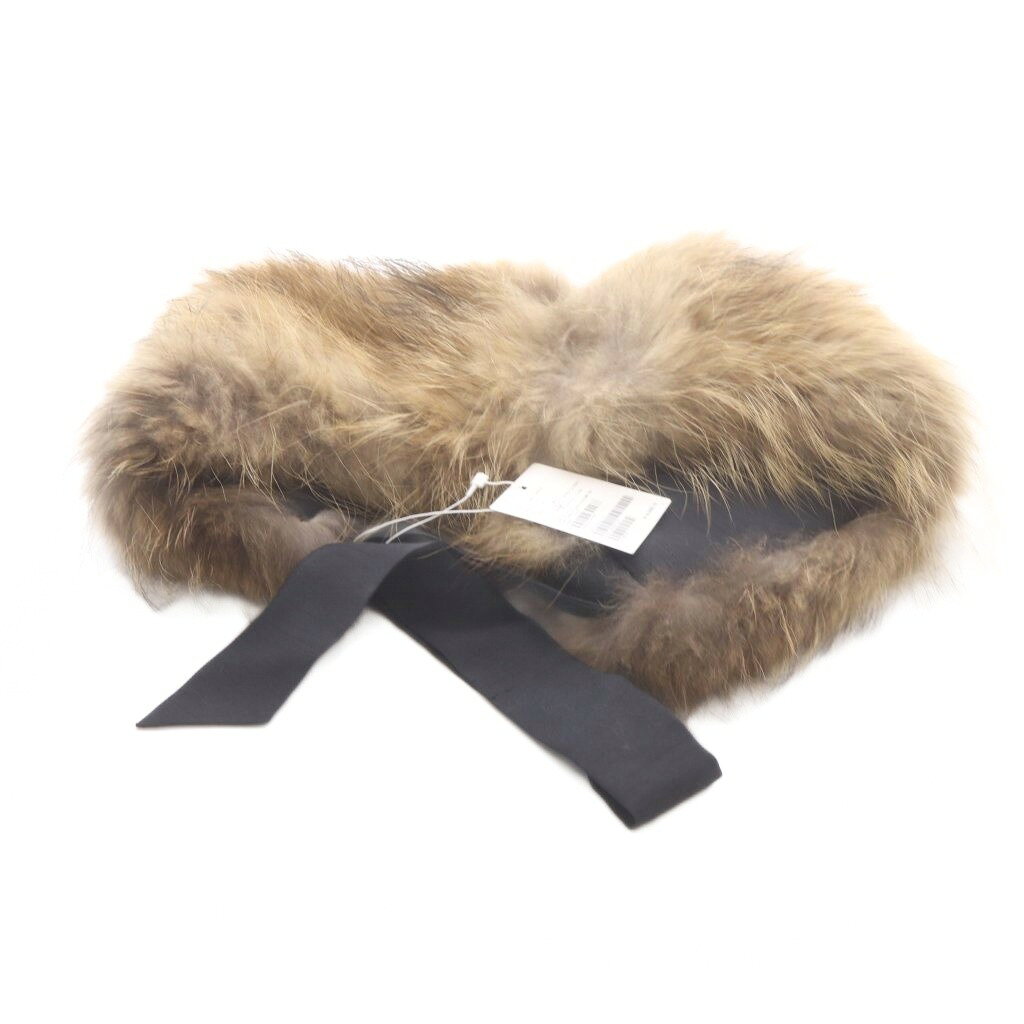 【中古】アダムエロペ Adam et Rope' ラクーンファー ティペット 茶色 ブラウン /S...
