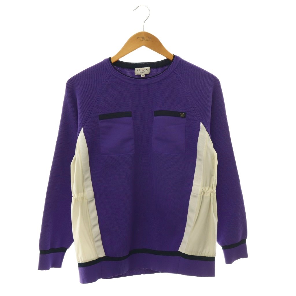 【中古】ランバン スポール LANVIN SPORT 異素材切り替えニットプルオーバー セーター 長袖 ゴルフウェア 40 紫 パープル /NR ■OS ■SH レディース 【ベクトル 古着】 260819ブランドランバン スポール LANVIN SPORT表記サイズ40実寸サイズ身幅：51.5cm　着丈：63.5cm　ゆき丈：77.5cm　　素材ポリエステル 脇布帛部：ナイロン、ポリウレタン 前脇、胸テープ部：ポリエステル色紫 パープル状態使用感が少なく、かなり状態の良い商品です。 ※あくまでも中古品ですので掲載写真や記載内容をご確認いただき、ご理解の上ご購入ください。備考・VLU4031A3商品のお問い合わせの回答を休止しております。＊各商品ページの商品詳細等をご確認の上ご購入ください。【中古】ランバン スポール LANVIN SPORT 異素材切り替えニットプルオーバー セーター 長袖 ゴルフウェア 40 紫 パープル /NR ■OS ■SH レディース 【ベクトル 古着】 260819状態ランク　”A”詳細については、下記および「状態ランクについて」ページをご覧ください。未使用・新品の商品ほぼ新品同様の商品使用感が少なく、かなり状態の良い商品使用感はあるが、傷や汚れの少ない商品使用感の他、傷や汚れが見られる商品かなり大きな傷みがある難あり商品※S〜CランクはUSED品となりますので、使用感をご理解の上でご入札下さい。状態ランクについてinformationブランドランバン スポール LANVIN SPORT表記サイズ40実寸サイズ身幅：51.5cm　着丈：63.5cm　ゆき丈：77.5cm　　素材ポリエステル 脇布帛部：ナイロン、ポリウレタン 前脇、胸テープ部：ポリエステル色紫 パープル状態使用感が少なく、かなり状態の良い商品です。 ※あくまでも中古品ですので掲載写真や記載内容をご確認いただき、ご理解の上ご購入ください。備考・VLU4031A3商品のお問い合わせの回答を休止しております。＊各商品ページの商品詳細等をご確認の上ご購入ください。本商品は一点物です他サイトや店舗にて販売している商品です。多少のお時間差にて欠品になることもございます。予めご了承頂ますようお願い致します。ベクトル・サイズガイドはこちらこの商品と同じブランドの商品を見る