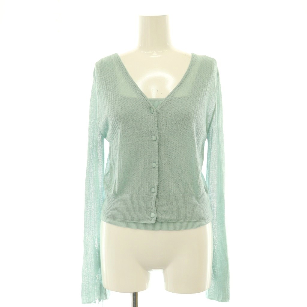 【中古】リリアンカラット LILLIAN CARAT 25SS スリットリボンシアーカーディガン タンクトップセット サマーニット Vネック 長袖 2 ミントブルー /HS ■OS レディース 【ベクトル 古着】 260904表記サイズ2実寸サイズ肩幅：38cm　身幅：40cm　総丈：44cm　袖丈：59cm　身幅：31cm　総丈：46cm　　素材レーヨン、ナイロン色ミントブルー状態使用感が少なく、かなり状態の良い商品です。 ※あくまでも中古品ですので掲載写真や記載内容をご確認いただき、ご理解の上ご購入ください。商品のお問い合わせの回答を休止しております。＊各商品ページの商品詳細等をご確認の上ご購入ください。【中古】リリアンカラット LILLIAN CARAT 25SS スリットリボンシアーカーディガン タンクトップセット サマーニット Vネック 長袖 2 ミントブルー /HS ■OS レディース 【ベクトル 古着】 260904状態ランク　”A”詳細については、下記および「状態ランクについて」ページをご覧ください。未使用・新品の商品ほぼ新品同様の商品使用感が少なく、かなり状態の良い商品使用感はあるが、傷や汚れの少ない商品使用感の他、傷や汚れが見られる商品かなり大きな傷みがある難あり商品※S〜CランクはUSED品となりますので、使用感をご理解の上でご入札下さい。状態ランクについてinformation表記サイズ2実寸サイズ肩幅：38cm　身幅：40cm　総丈：44cm　袖丈：59cm　身幅：31cm　総丈：46cm　　素材レーヨン、ナイロン色ミントブルー状態使用感が少なく、かなり状態の良い商品です。 ※あくまでも中古品ですので掲載写真や記載内容をご確認いただき、ご理解の上ご購入ください。商品のお問い合わせの回答を休止しております。＊各商品ページの商品詳細等をご確認の上ご購入ください。本商品は一点物です他サイトや店舗にて販売している商品です。多少のお時間差にて欠品になることもございます。予めご了承頂ますようお願い致します。ベクトル・サイズガイドはこちらこの商品と同じブランドの商品を見る