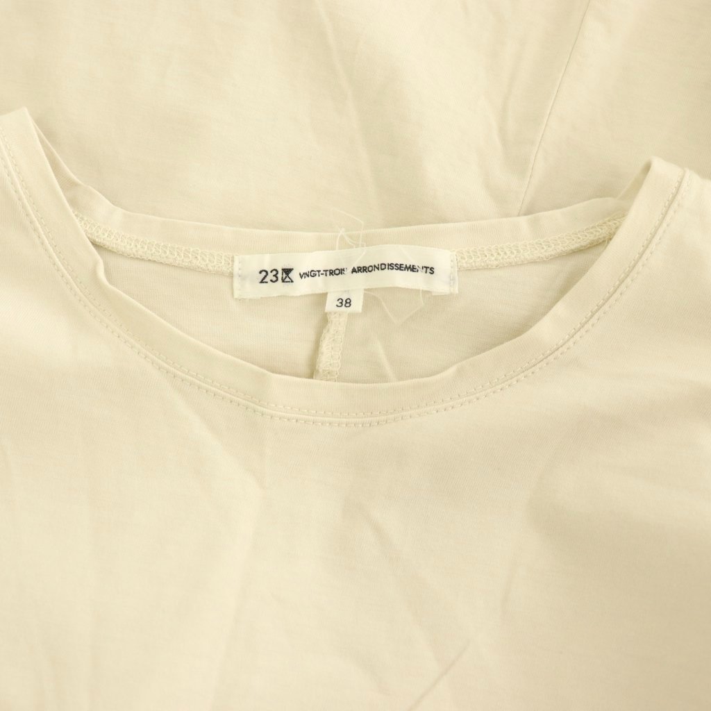 【中古】23区 オンワード樫山 vingt-trois 24SS ALBINI コーコランシャツ テールTシャツ カットソー 半袖 綿 38 ライトベージュ /DO ■OS レディース 【ベクトル 古着】 260902 vectorpremium-19388492 ブランド古着ベクトルプレミアム店 サンプル画像3