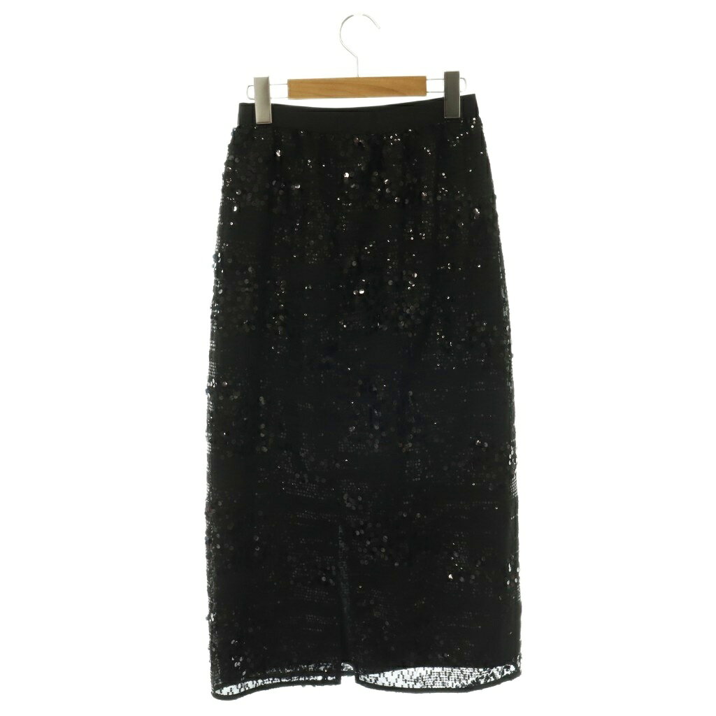 【中古】ロペピクニック ROPE Picnic 25SS スパンコールアイラインスカート ロング スリット 38 黒 ブラック /HS ■OS レディース 【ベクトル 古着】 260915 vectorpremium-19425489 ブランド古着ベクトルプレミアム店 サンプル画像2