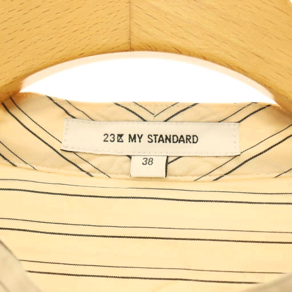 【中古】23区 オンワード樫山 マイスタンダード 洗える CANCLINI バンドカラー シャツ 長袖 ストライプ 38 アイボリー ブラック /ES ■OS レディース 【ベクトル 古着】 260924 vectorpremium-19444817 ブランド古着ベクトルプレミアム店 サンプル画像3