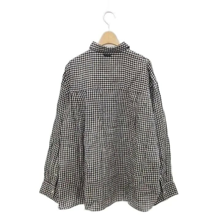 【中古】ミラオーウェン Mila Owen 25SSフレンチリネンオーバートップス シャツ ブラウス 長袖 前開き チェック F 黒 ブラック 白 ホワイト /NR ■OS ■SH レディース 【ベクトル 古着】 260926 vectorpremium-19453449 ブランド古着ベクトルプレミアム店 サンプル画像2