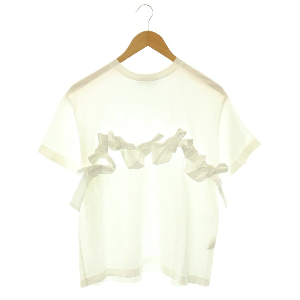 【中古】ドゥロワー Drawer 26SS SPRING2 天竺リボンTシャツ カットソー 白 ホワイト 6517-2-000008 /CX ■OS レディース 【ベクトル 古着】 261003
