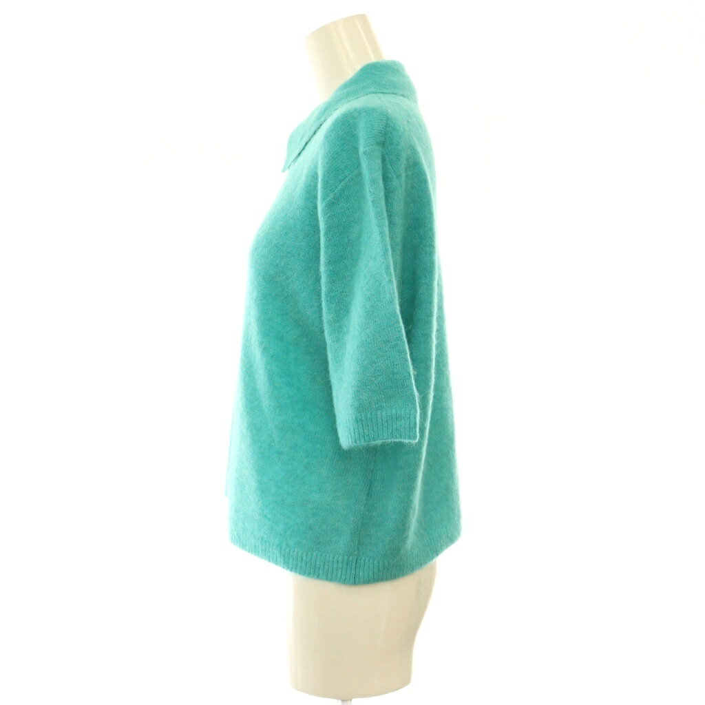 【中古】ミラオーウェン Mila Owen 25AW ポロ衿クロップド丈モヘアニット セーター プルオーバー アルパカ混 1 ブルーグリーン /CX ■OS レディース 【ベクトル 古着】 261007 vectorpremium-19482327 ブランド古着ベクトルプレミアム店 サンプル画像3