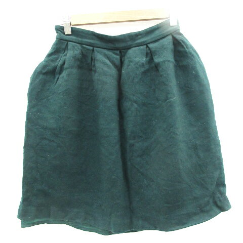 【中古】ボンメルスリー BON MERCERIE スカート フレア ひざ丈 無地 ウール混 38 グリーン 緑 /SM12 レディース 【ベクトル 古着】 210222 ベクトルプレミアム店