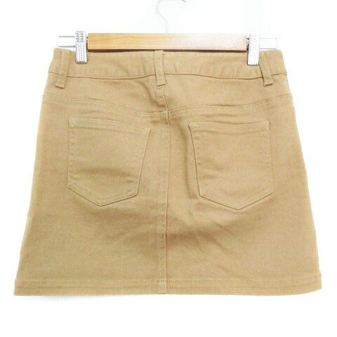 【中古】タケオキクチ ミクスパイス TK MIXPICE 台形スカート ミニ丈 無地 S ベージュ /FF25 レディース 【ベクトル 古着】 220810