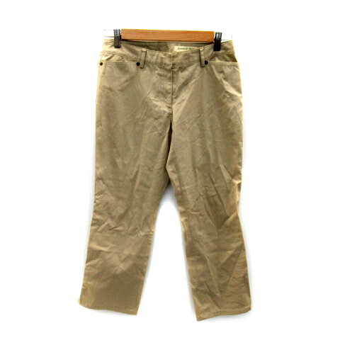 【中古】ストロベリーフィールズ STRAWBERRY-FIELDS ストレートパンツ アンクル丈 無地 2 ベージュ /SY21 レディース 【ベクトル 古着】 221125