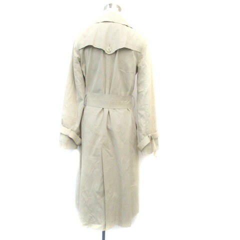 【中古】アペーナ APPENA トレンチコート スプリングコート ロング丈 リボンベルト付き スエード調 38 ベージュ /HO12 レディース 【ベクトル 古着】 221130