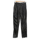 【中古】未使用品 ジュヌヴィエーヴ JENEVIEVE タックパンツ テーパードパンツ ロング丈 0 黒 ブラック /FF32 レディース 【ベクトル 古着】 221220(4)