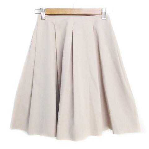 【中古】エムズセレクト m’s select プリーツスカート ひざ丈 無地 34 ベージュ /FF23 レディース 【ベクトル 古着】 221220
