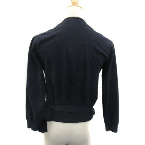 【中古】B&Y ユナイテッドアローズ BEAUTY&YOUTH ビューティー&ユース ニット カットソー 七分袖 カシュクール 無地 紺 ネイビー /YK35 レディース 【ベクトル 古着】 230201