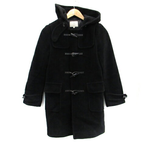 【中古】B&Y ユナイテッドアローズ BEAUTY&YOUTH ビューティー&ユース ダッフルコート ロング丈 ウール S 黒 ブラック /SM57 レディース 【ベクトル 古着】 230214