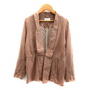 【中古】アーバンリサーチ URBAN RESEARCH lite ショールカラージャケット ミドル丈 無地 総裏地 ONE ベージュ /SY16 レディース 【ベクトル 古着】 230302(4)