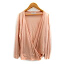 【中古】ナチュラルビューティーベーシック NATURAL BEAUTY BASIC ニット カットソー 長袖 カシュクール ラメ入り 無地 M ピンク /SY4...