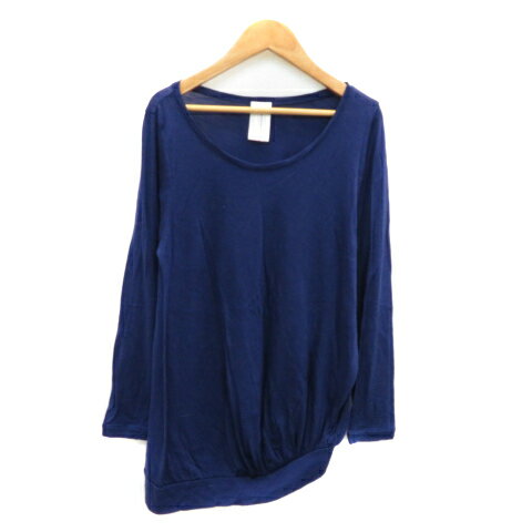 【中古】ニトカ nitca カットソー 長袖 ラウンドネック 無地 M ウール 紺 ネイビー /YK7 レディース 【ベクトル 古着】 230403