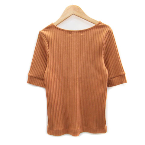 【中古】ロペピクニック ROPE Picnic リブニット カットソー 五分袖 ラウンドネック 38 ブラウン 茶色 /MS36 ■MO レディース 【ベクトル 古着】 230601 vectorpremium-17488451 ブランド古着ベクトルプレミアム店 サンプル画像2