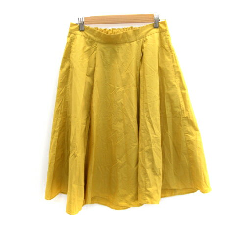 【中古】シンプリシテェ SIMPLICITE フレアスカート ミモレ丈 無地 黄 イエロー /SY8 レディース 【ベクトル 古着】 230519(4)