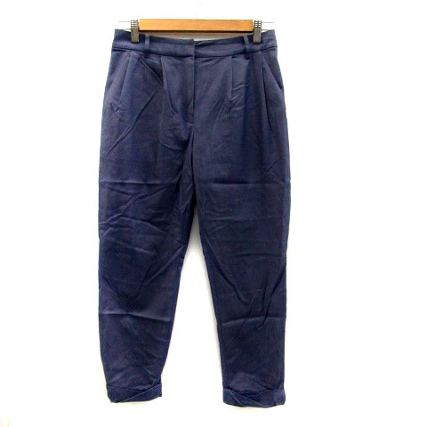 【中古】ナチュラルビューティーベーシック NATURAL BEAUTY BASIC テーパードパンツ 七分丈 ロールアップ S 紺 ネイビー /HO45 レディース 【ベクトル 古着】 230531