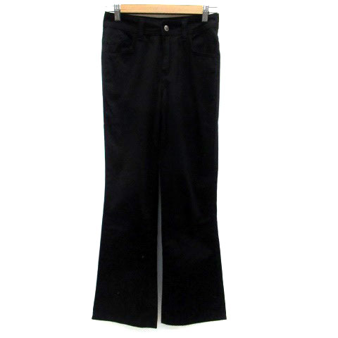 【中古】エドウィン EDWIN フレアパンツ ロング丈 28×32 黒 ブラック /HO25 レディース 【ベクトル 古着】 230630