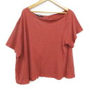 【中古】カスタネ Kastane カットソー Tシャツ 半袖 ラウンドネック アシンメトリー 背中開き ベアバック 無地 F 茶 ブラウン /FF15 ■MO レディース 【ベクトル 古着】 230615