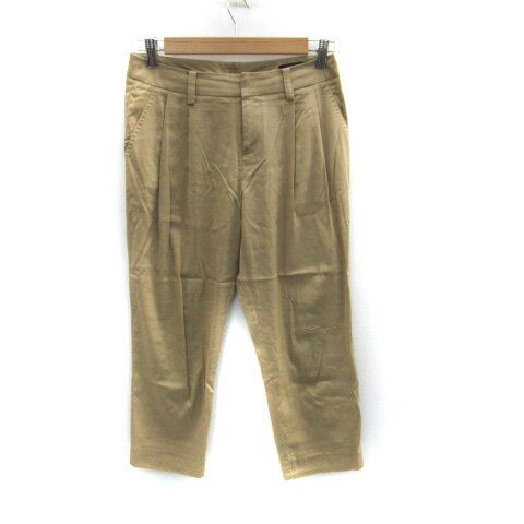 【中古】ミッシェルクラン MICHEL KLEIN テーパードパンツ 七分丈 無地 36 ベージュ /SM16 レディース 【ベクトル 古着】 230616