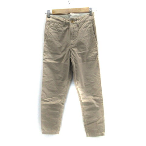 【中古】ルルオンザブリッジ LULU on the BRIDGE テーパードパンツ アンクル丈 無地 34 ベージュ /SM8 レディース 【ベクトル 古着】 230629