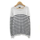 【中古】アーバンリサーチ URBAN RESEARCH items ニット カットソー 長袖 ラウンドネック ボーダー柄 38 ホワイト 白 /MS38 レディ...