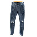 【中古】ベルシュカ Bershka デニムパンツ ジーンズ スキニーパンツ ロング丈 ダメージ加工 カットオフ 29 グレー /HO33 レディース 【ベクトル...