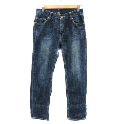 【中古】ビス ViS デニムパンツ ジーンズ ストレートパンツ アンクル丈 ウォッシュ加工 S インディゴ /YK14 レディース 【ベクトル 古着】 230704