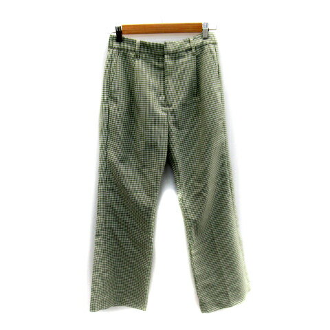 【中古】ローリーズファーム LOWRYS FARM スラックス ストレートパンツ ロング丈 千鳥格子柄 L 白 ホワイト 緑 グリーン /SY19 レディース 【ベクトル 古着】 230704 【中古】ローリーズファーム LOWRYS FARM スラックス ストレートパンツ ロング丈 千鳥格子柄 L 白 ホワイト 緑 グリーン /SY19 レディース 【ベクトル 古着】 230704
