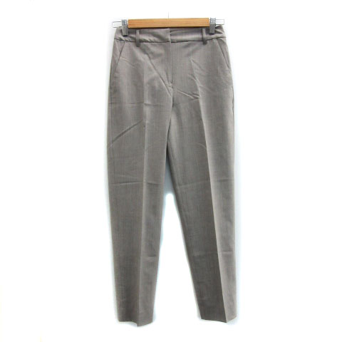 【中古】ナチュラルビューティーベーシック NATURAL BEAUTY BASIC スラックスパンツ テーパードパンツ アンクル丈 ウール XS チャコールグレー /MS15 レディース 【ベクトル 古着】 230913