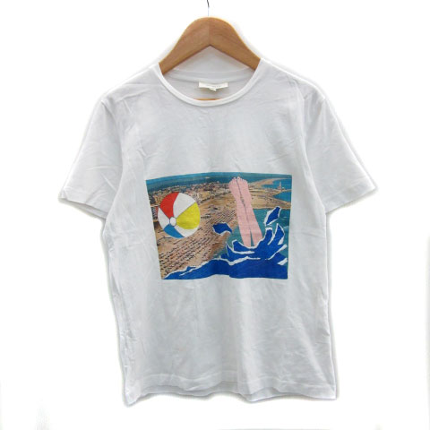 Rakuten - 【中古】イサアフェン ISA ARFEN Tシャツ カットソー 半袖 ラウンドネック プリント 8 ホワイト 白 /MS21 レディース 【ベクトル 古着】 230908