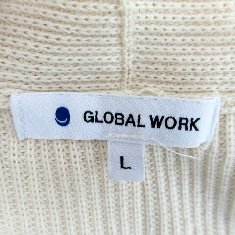 【中古】グローバルワーク GLOBAL WORK ニットカーディガン ロング丈 前開き 無地 L アイボリー /SY38 レディース 【ベクトル 古着】 230711 vectorpremium-17547299 ブランド古着ベクトルプレミアム店 サンプル画像3