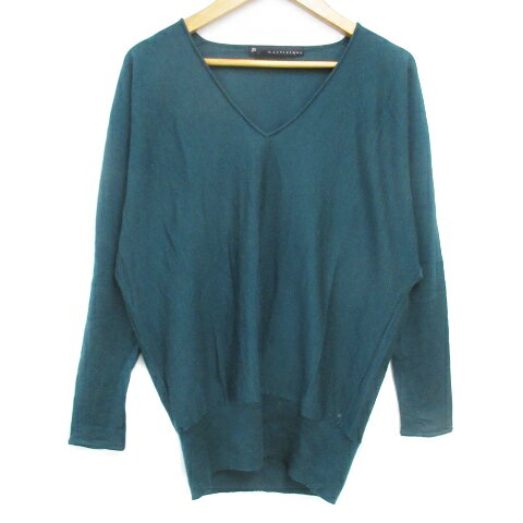 【中古】マルティニーク martinique ニット カットソー 長袖 ドルマンスリーブ Vネック ウール 無地 F ..