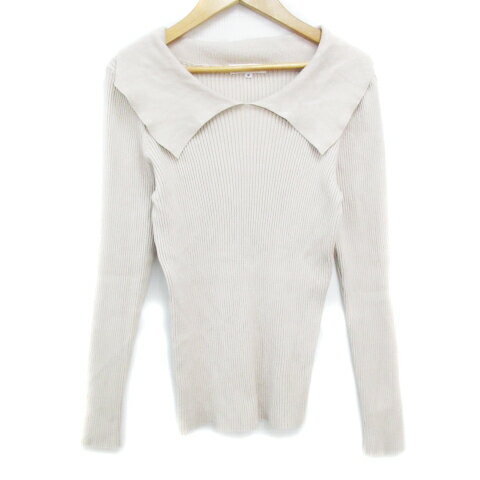 【中古】ナチュラルビューティーベーシック NATURAL BEAUTY BASIC ニットシャツ リブ カットソー 長袖 ..
