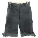 【中古】トゥービーシック TO BE CHIC ハーフパンツ 短パン レース リボン 38 ブラック 黒 /YM20 レディース 【ベクトル 古着】 230718(4)