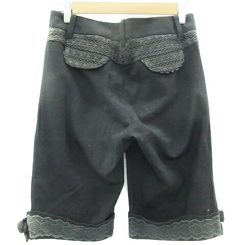 【中古】トゥービーシック TO BE CHIC ハーフパンツ 短パン レース リボン 38 ブラック 黒 /YM20 レディース 【ベクトル 古着】 230718