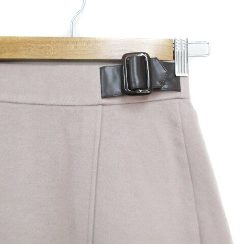 【中古】トランテアン ソン ドゥ モード 31 Sons de mode フレアスカート ひざ丈 無地 36 ピンクベージュ /FF41 レディース 【ベクトル 古着】 230726