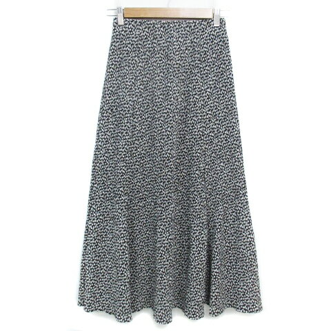 【中古】レトロガール RETRO GIRL フレアスカート ロング丈 マキシ丈 総柄 F 黒 白 ブラック ホワイト /FF53 レディース 【ベクトル 古..